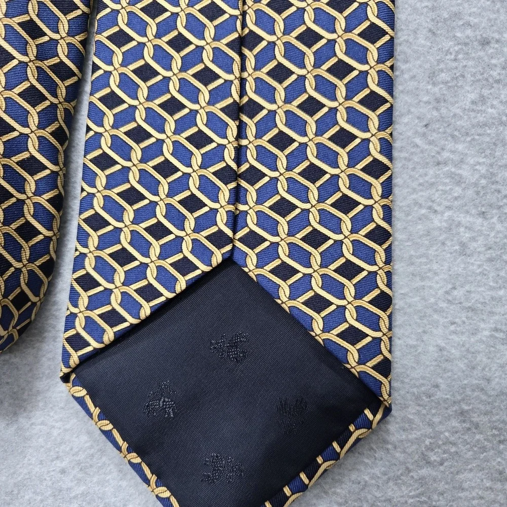 Brooks Brothers Tie Mens Geometric Chain Print Silk Made USA Classic Dress Neckt